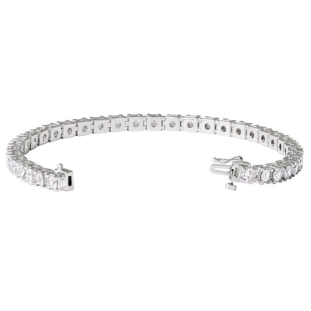 14K White 7 CTW Lab-Grown Diamond Link 7 1/4" Bracelet