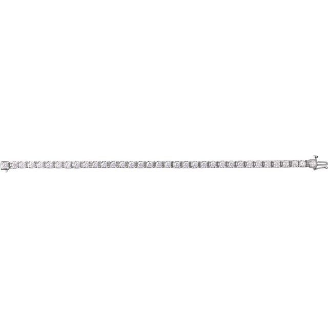 14K White 7 CTW Lab-Grown Diamond Link 7 1/4" Bracelet