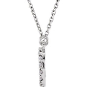 14K White 1/8 CTW Natural Diamond Initial D 16" Necklace