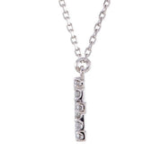 14K White 1/8 CTW Natural Diamond Initial E 16" Necklace