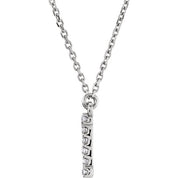 14K White .08 CTW Natural Diamond Initial I 16" Necklace