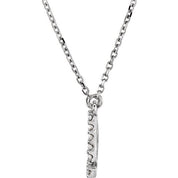 14K White .08 CTW Natural Diamond Initial L 16" Necklace