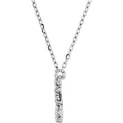 14K White 1/6 CTW Natural Diamond Initial S 16" Necklace