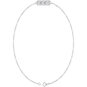 Sterling Silver 1/4 CTW Natural Diamond Three-Stone Line  7" Bracelet