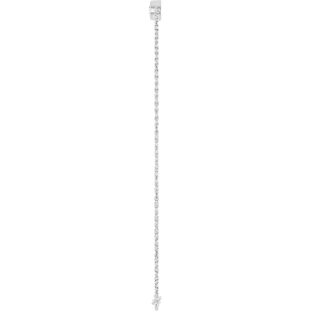 Sterling Silver 1/4 CTW Lab-Grown Diamond Three-Stone Line  7" Bracelet