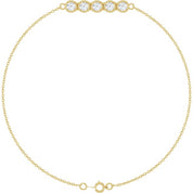 14K Yellow 1/2 CTW Lab-Grown Diamond Five-Stone Line  7" Bracelet