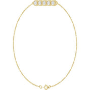 14K Yellow 1/2 CTW Natural Diamond Five-Stone Line  7" Bracelet