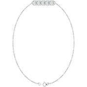 14K White 1/2 CTW Natural Diamond Five-Stone Line  7" Bracelet