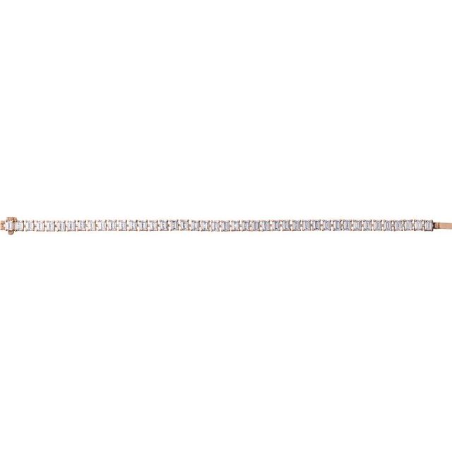 14K Rose 10 1/2 CTW Lab-Grown Diamond Line 7" Bracelet
