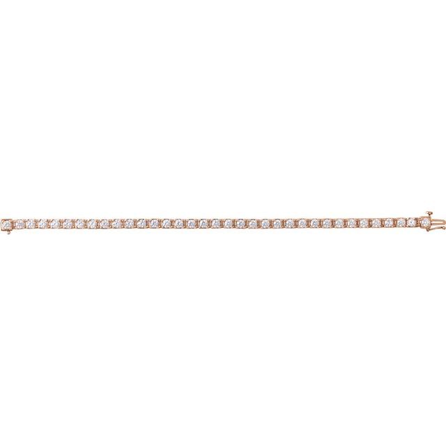 14K Rose 7 CTW Lab-Grown Diamond Link 7 1/4" Bracelet