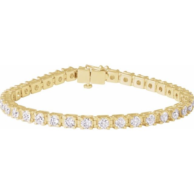 14K Yellow 7 CTW Lab-Grown Diamond Link 7 1/4" Bracelet