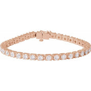 14K Rose 7 CTW Lab-Grown Diamond Link 7 1/4" Bracelet