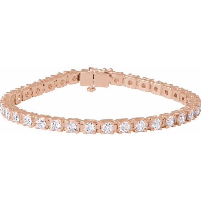 14K Rose 7 CTW Lab-Grown Diamond Link 7 1/4" Bracelet