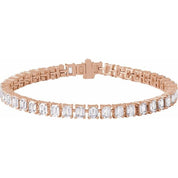 14K Rose 10 1/2 CTW Lab-Grown Diamond Line 7" Bracelet
