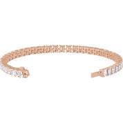 14K Rose 10 1/2 CTW Lab-Grown Diamond Line 7" Bracelet