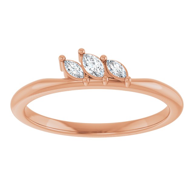14K Rose 1/8 CTW Natural Diamond Ring