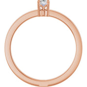 14K Rose 1/6 CT Natural Diamond Ring