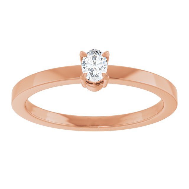 14K Rose 1/6 CT Lab-Grown Diamond Ring