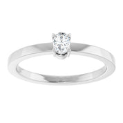 Sterling Silver 1/6 CT Natural Diamond Ring