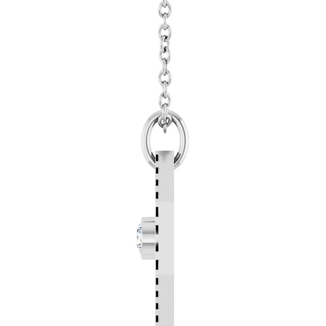 Sterling Silver .06 CT Natural Diamond Medallion 16-18" Necklace