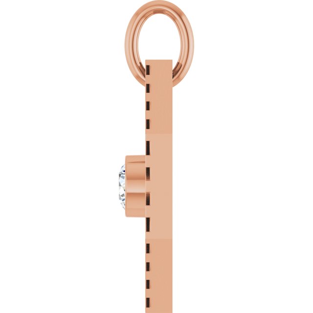 14K Rose .06 CT Natural Diamond Medallion Pendant