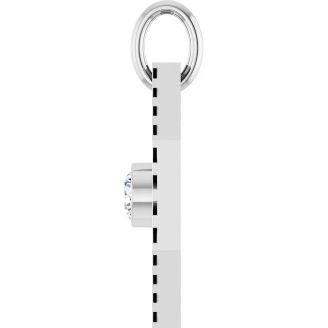 14K White .06 CT Natural Diamond Medallion Pendant