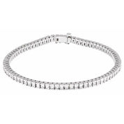 14K White 3 9/10 CTW Natural Diamond Line 7 1/4" Bracelet