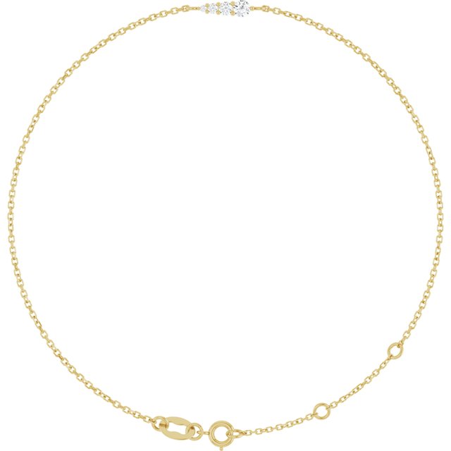 14K Yellow 1/10 Natural Diamond Graduated 6 1/2-7 1/2" Bracelet