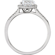 Sterling Silver Lab-Grown White Sapphire & .01 CTW Natural Diamond Ring