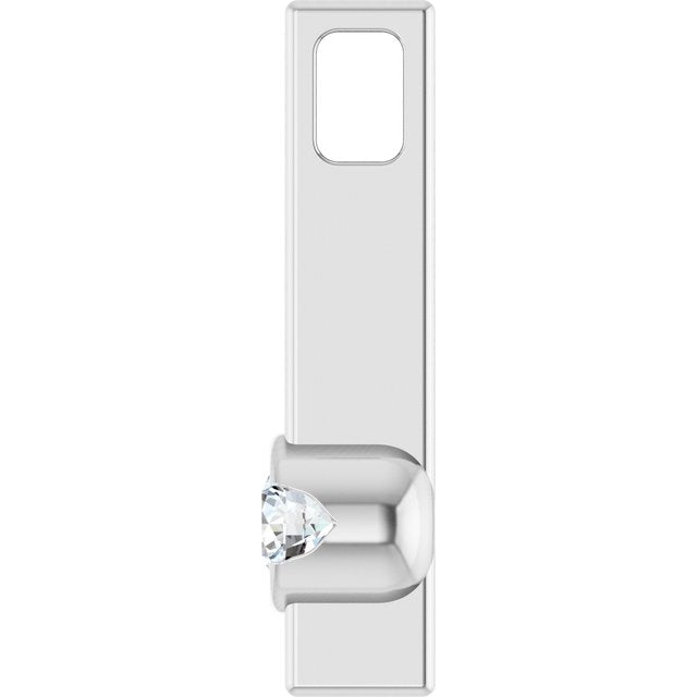 Platinum 1/10 CTW Natural Diamond Bar Pendant