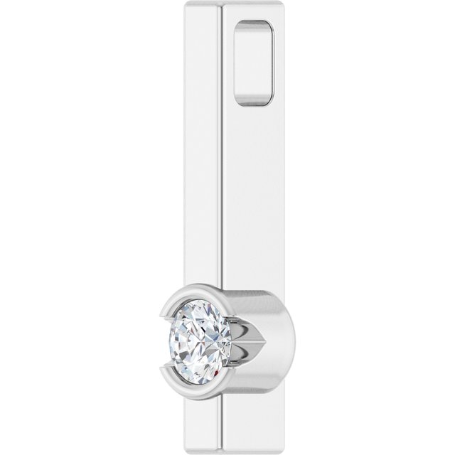 Sterling Silver 1/10 CTW Natural Diamond Bar Pendant