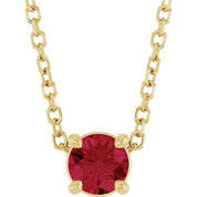14K Yellow 4 mm Lab-Grown Ruby 16-18" Necklace