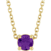 14K Yellow 4 mm Natural Amethyst 16-18" Necklace