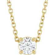 14K Yellow 4 mm Natural White Sapphire 16-18" Necklace