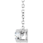 14K White 4 mm Natural White Sapphire 16-18" Necklace