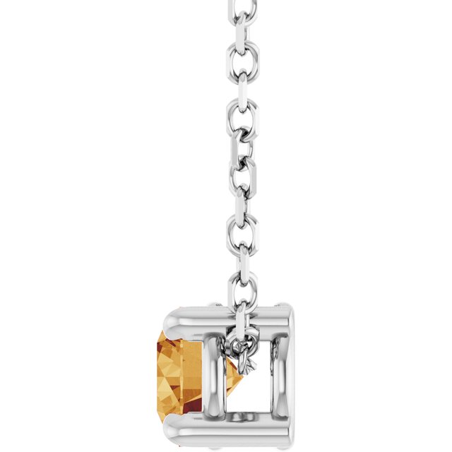 Sterling Silver 4 mm Natural Citrine 16-18" Necklace