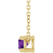 14K Yellow 4 mm Natural Amethyst 16-18" Necklace