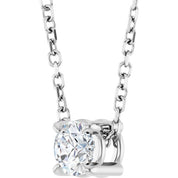 Sterling Silver 4 mm Natural White Sapphire 16-18" Necklace