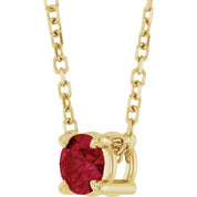 14K Yellow 4 mm Natural Ruby 16-18" Necklace