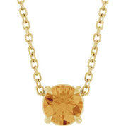 14K Yellow 5 mm Natural Citrine 16-18" Necklace