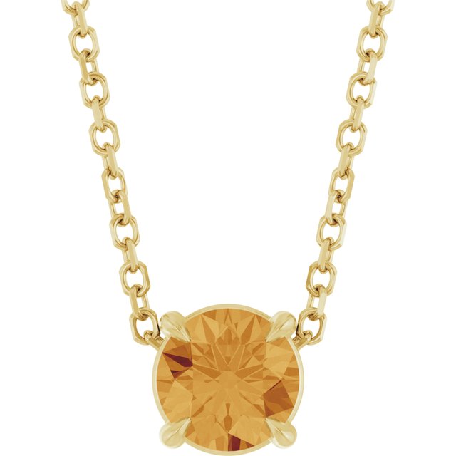 14K Yellow 5 mm Natural Citrine 16-18" Necklace