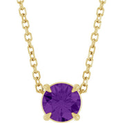 14K Yellow 5 mm Natural Amethyst 16-18" Necklace