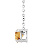 Sterling Silver 5 mm Natural Citrine 16-18" Necklace