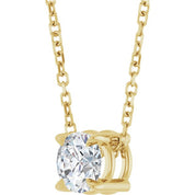 14K Yellow 5 mm Natural White Sapphire 16-18" Necklace