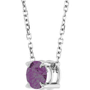 14K White 5 mm Lab-Grown Alexandrite 16-18" Necklace