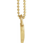 14K Yellow Red Enamel Heart 18" Necklace