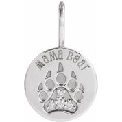 Platinum .03 CTW Natural Diamond Mama Bear Pendant