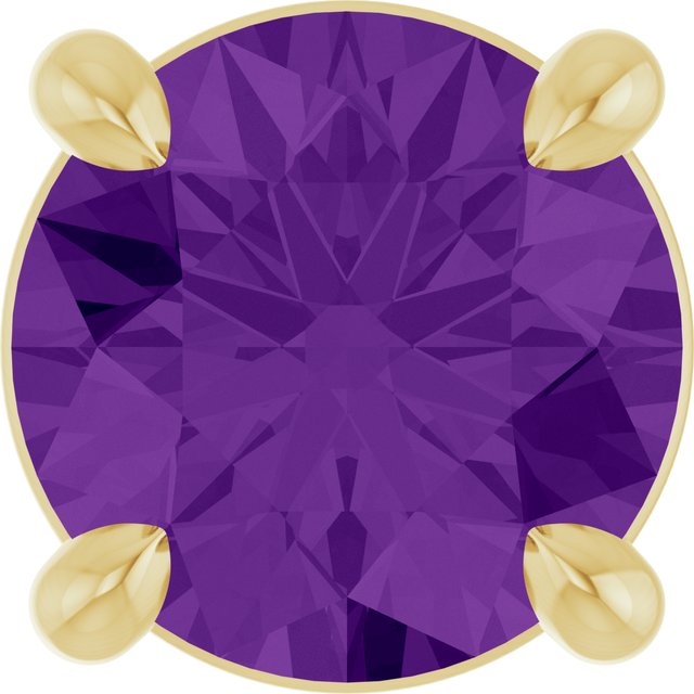 14K Yellow 5.5 mm Natural Amethyst Pendant