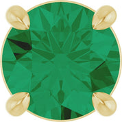 14K Yellow 5.5 mm Lab-Grown Emerald Pendant
