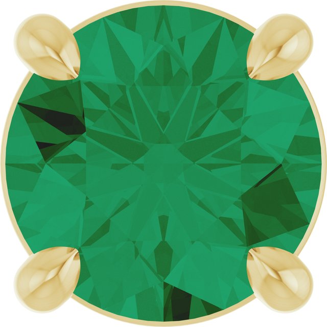 14K Yellow 5.5 mm Lab-Grown Emerald Pendant